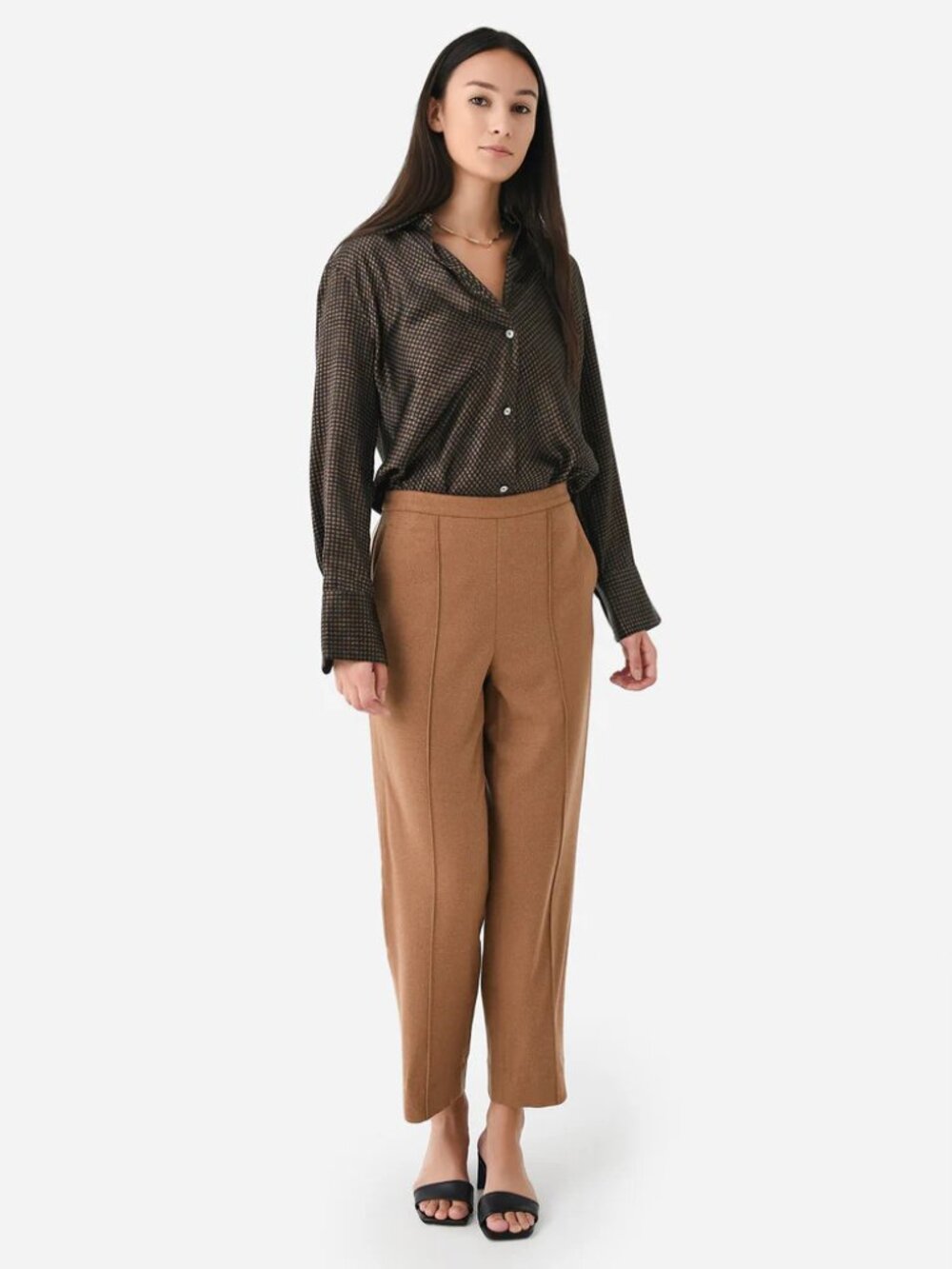 ✨ VINCE  Women's Brushed Mid Rise Easy Pull-On Pant XL NWT Dk Beech